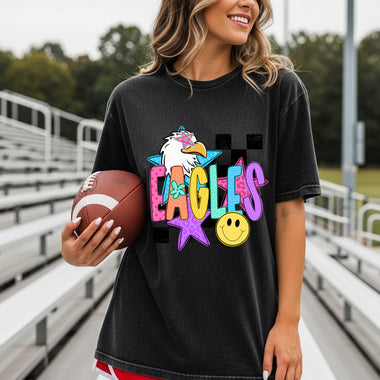 Eagles School Mascot DTF Transfer – Checkered Design DTF Heat Press Transfer from Sweet Tee Transfers