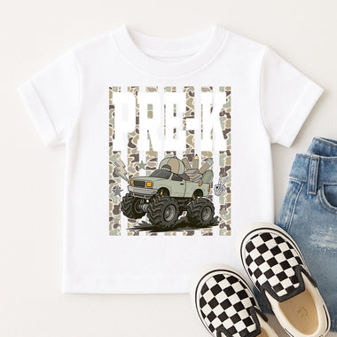 Camo Monster Truck Pre-K DTF Transfer DTF Heat Press Transfer from Sweet Tee Transfers