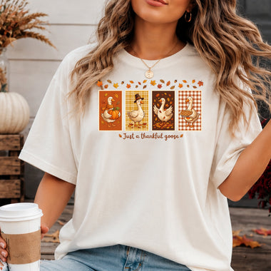 Just a Thankful Goose DTF Transfer DTF Heat Press Transfer from Sweet Tee Transfers