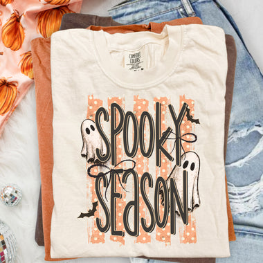 Spooky Season Striped Light DTF Transfer DTF Heat Press Transfer from Sweet Tee Transfers