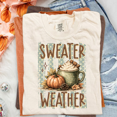 Sweater Weather Striped DTF Transfer DTF Heat Press Transfer from Sweet Tee Transfers