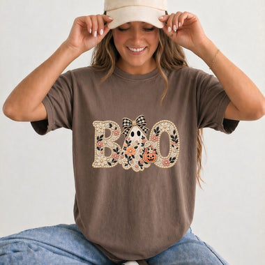 Floral Lace Boo Ghost DTF Transfer DTF Heat Press Transfer from Sweet Tee Transfers
