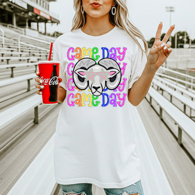 Rams School Mascot DTF Transfer – Game Day DTF Heat Press Transfer from Sweet Tee Transfers