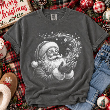 Santa Blowing Snowflakes DTF Transfer DTF Heat Press Transfer from Sweet Tee Transfers