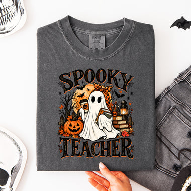 Spooky Teacher with Books DTF Transfer DTF Heat Press Transfer from Sweet Tee Transfers