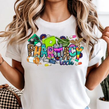 Pharmacy Tech Collage DTF Transfer DTF Heat Press Transfer from Sweet Tee Transfers