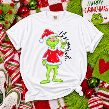 The Grinch Star Sunglasses Santa DTF Transfer DTF Heat Press Transfer from Sweet Tee Transfers