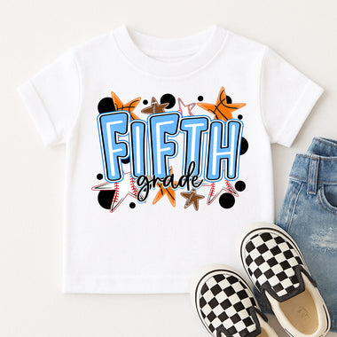 Blue Fifth Grade Sports DTF Transfer DTF Heat Press Transfer from Sweet Tee Transfers