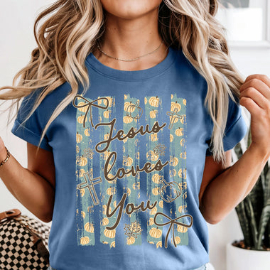 Jesus Loves You Fall DTF Transfer DTF Heat Press Transfer from Sweet Tee Transfers