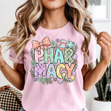 Pharmacy Spring with Bow DTF Transfer DTF Heat Press Transfer from Sweet Tee Transfers