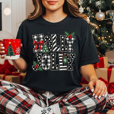 Holly Jolly Plaid Christmas DTF Transfer DTF Heat Press Transfer from Sweet Tee Transfers