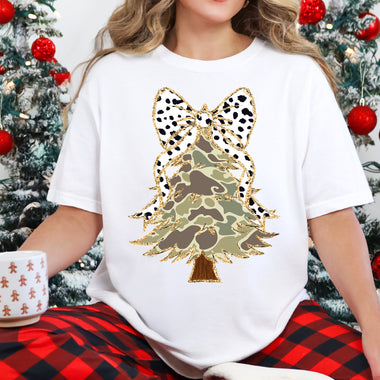 Camo Tree with Bow DTF Transfer DTF Heat Press Transfer from Sweet Tee Transfers