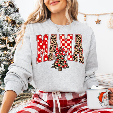 MAMA Christmas Cheetah Tree DTF Transfer DTF Heat Press Transfer from Sweet Tee Transfers