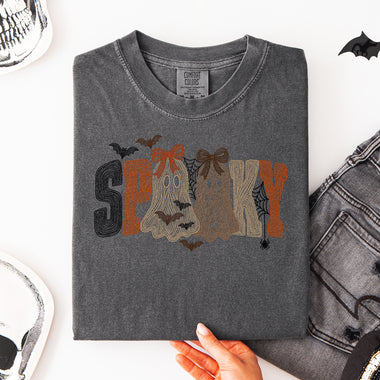 Spooky Strings Ghost and Bat Halloween DTF Transfer DTF Heat Press Transfer from Sweet Tee Transfers