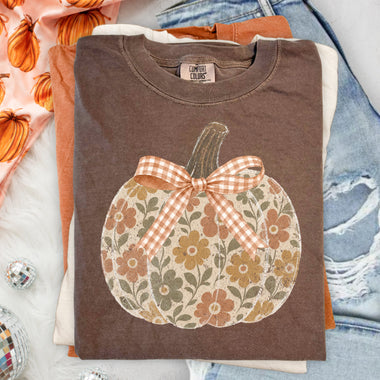 Bow Pumpkin Floral DTF Transfer DTF Heat Press Transfer from Sweet Tee Transfers