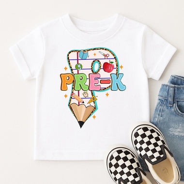 Pencil and Paper Pre-K DTF Transfer DTF Heat Press Transfer from Sweet Tee Transfers