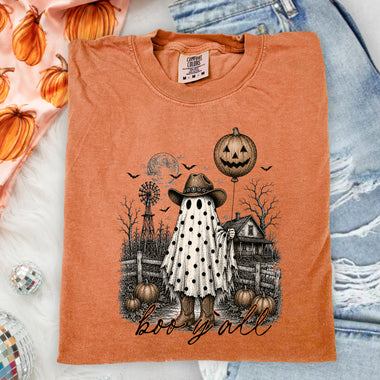 Boo Y'all Western Ghost DTF Transfer DTF Heat Press Transfer from Sweet Tee Transfers