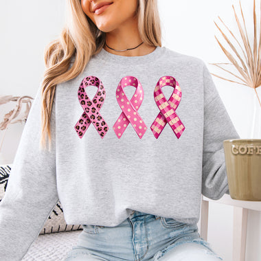 Three Ribbons for Breast Cancer Awareness DTF Transfer DTF Heat Press Transfer from Sweet Tee Transfers