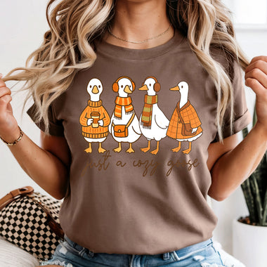 Just a Cozy Goose DTF Transfer DTF Heat Press Transfer from Sweet Tee Transfers