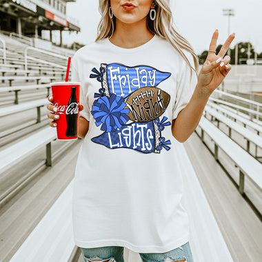 Friday Night Lights Carolina Blue and Navy DTF Transfer DTF Heat Press Transfer from Sweet Tee Transfers