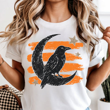 Retro Crow and Moon DTF Transfer DTF Heat Press Transfer from Sweet Tee Transfers