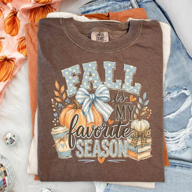 Fall Is My Favorite Season Blue DTF Transfer DTF Heat Press Transfer from Sweet Tee Transfers