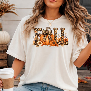 Leopard Fall with Pumpkin DTF Transfer DTF Heat Press Transfer from Sweet Tee Transfers