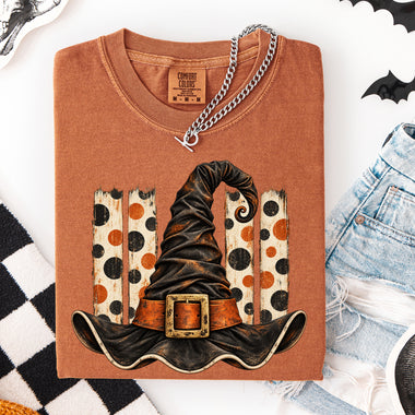 Witch Hat Polkadot Stripe DTF Transfer DTF Heat Press Transfer from Sweet Tee Transfers