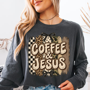 Coffee & Jesus DTF Transfer DTF Heat Press Transfer from Sweet Tee Transfers