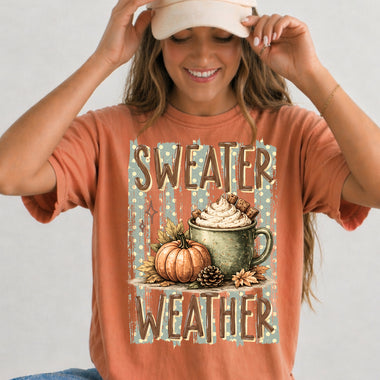 Sweater Weather Striped DTF Transfer DTF Heat Press Transfer from Sweet Tee Transfers