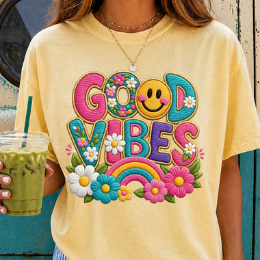 Good Vibes DTF Transfer DTF Heat Press Transfer from Sweet Tee Transfers