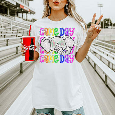 Elephants School Mascot DTF Transfer – Game Day DTF Heat Press Transfer from Sweet Tee Transfers