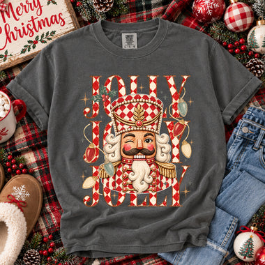 Checkered Jolly Nutcracker DTF Transfer DTF Heat Press Transfer from Sweet Tee Transfers