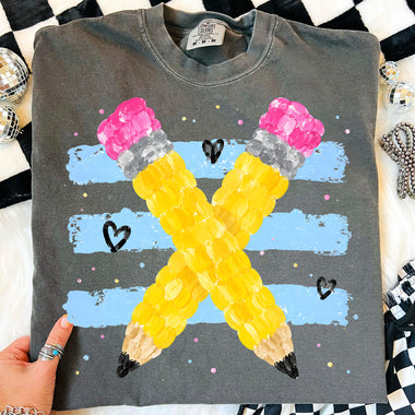 Preppy Fingerpaint Pencils DTF Transfer DTF Heat Press Transfer from Sweet Tee Transfers