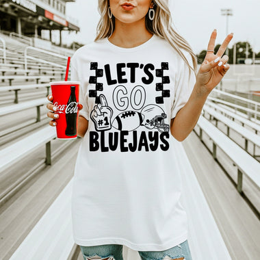 Let's Go Bluejays School Mascot DTF Transfer DTF Heat Press Transfer from Sweet Tee Transfers