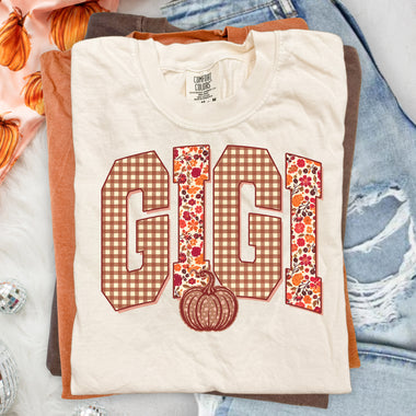 Fall Checkered Gigi DTF Transfer DTF Heat Press Transfer from Sweet Tee Transfers