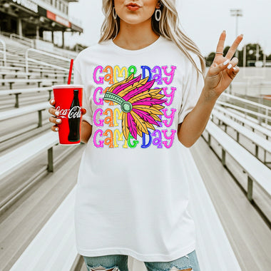Indian Warriors School Mascot DTF Transfer – Game Day DTF Heat Press Transfer from Sweet Tee Transfers