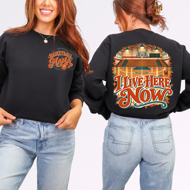 Basketball MAMA I Live Here Now DTF Transfer DTF Heat Press Transfer from Sweet Tee Transfers