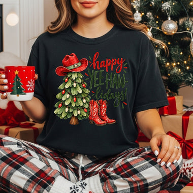 Happy Yee Haw-lidays Western Christmas Tree DTF Transfer DTF Heat Press Transfer from Sweet Tee Transfers