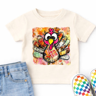 Watercolor Patchwork Turkey DTF Transfer DTF Heat Press Transfer from Sweet Tee Transfers