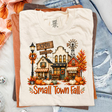 Custom Small Town Fall DTF Transfer DTF Heat Press Transfer from Sweet Tee Transfers