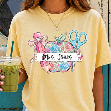 Custom Pastel Apple DTF Transfer DTF Heat Press Transfer from Sweet Tee Transfers