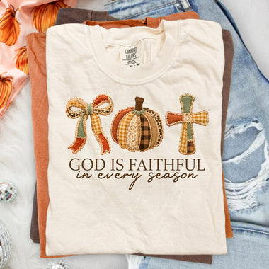 God Is Faithful in Every Season Pumpkin DTF Transfer DTF Heat Press Transfer from Sweet Tee Transfers
