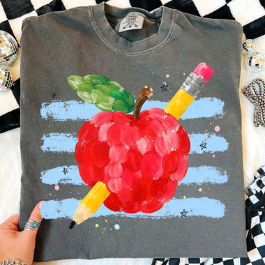 Preppy Fingerpaint Apple DTF Transfer DTF Heat Press Transfer from Sweet Tee Transfers