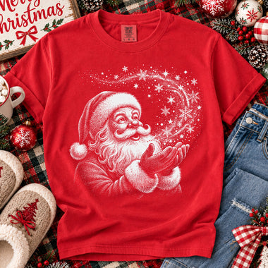 Santa Blowing Snowflakes DTF Transfer DTF Heat Press Transfer from Sweet Tee Transfers