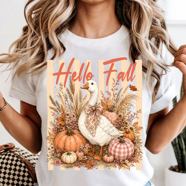 Preppy Hello Fall Goose DTF Transfer DTF Heat Press Transfer from Sweet Tee Transfers