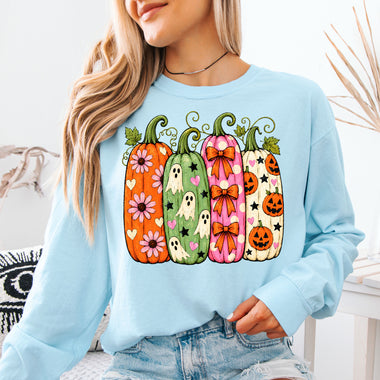 Whimsical Halloween Pumpkins DTF Transfer DTF Heat Press Transfer from Sweet Tee Transfers