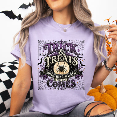Trick and Treats Something Wicked This Way Comes DTF Transfer DTF Heat Press Transfer from Sweet Tee Transfers
