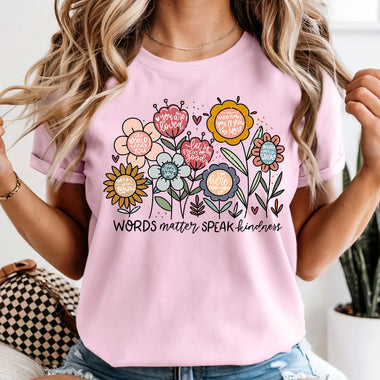 Words Matter Speak Kindness DTF Transfer DTF Heat Press Transfer from Sweet Tee Transfers
