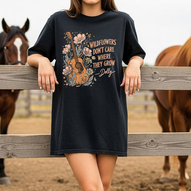 Wildflowers Don't Care Where They Grow Dolly DTF Transfer DTF Heat Press Transfer from Sweet Tee Transfers